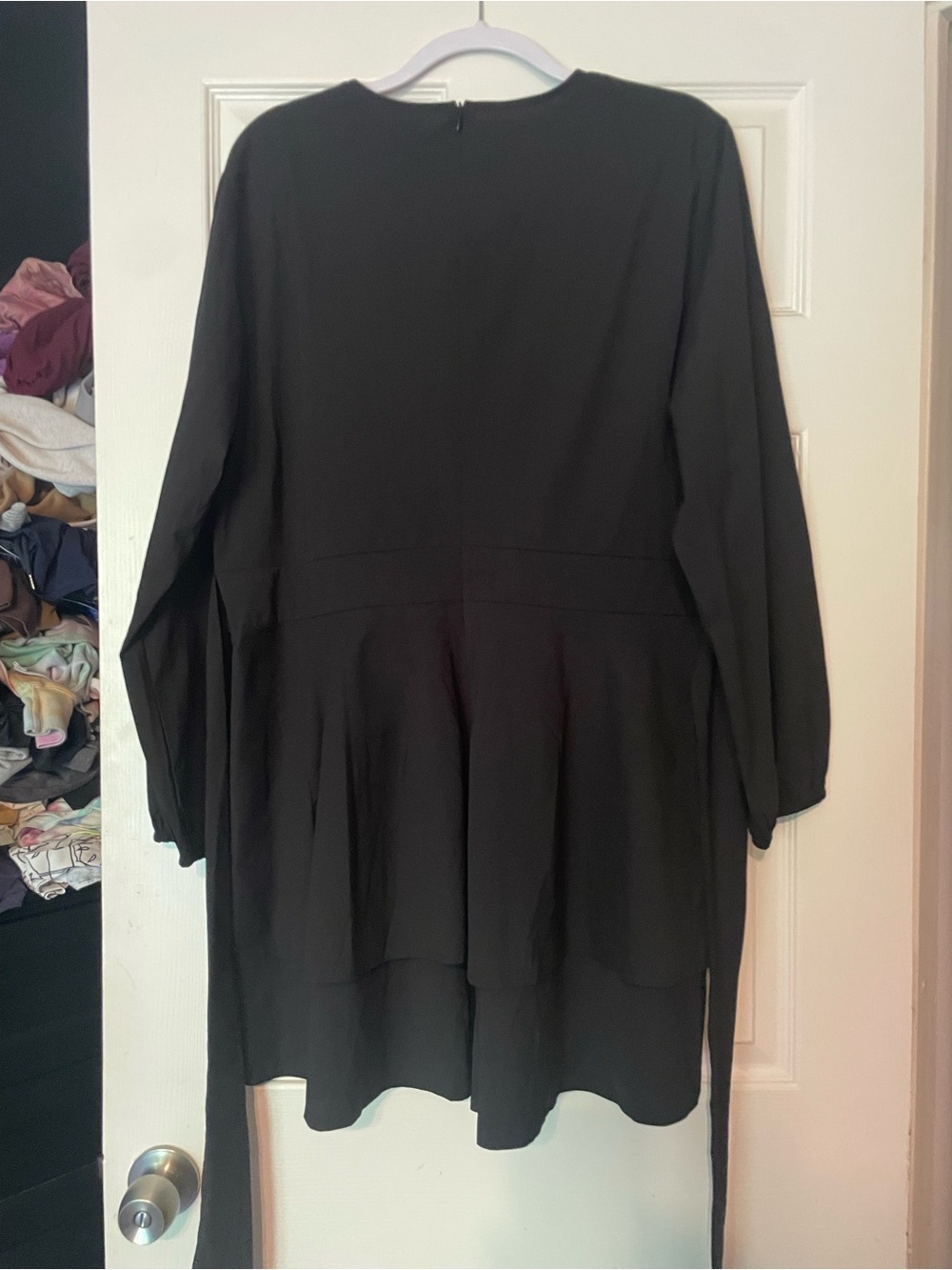 Amazon Black Long Sleeve Surplice Jumpsuit Romper - Picture 3 of 3